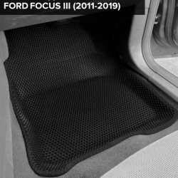 3D коврики EVA с бортами Ford Focus III рестайлинг седан, хэтчбек, универсал (2014-2019)